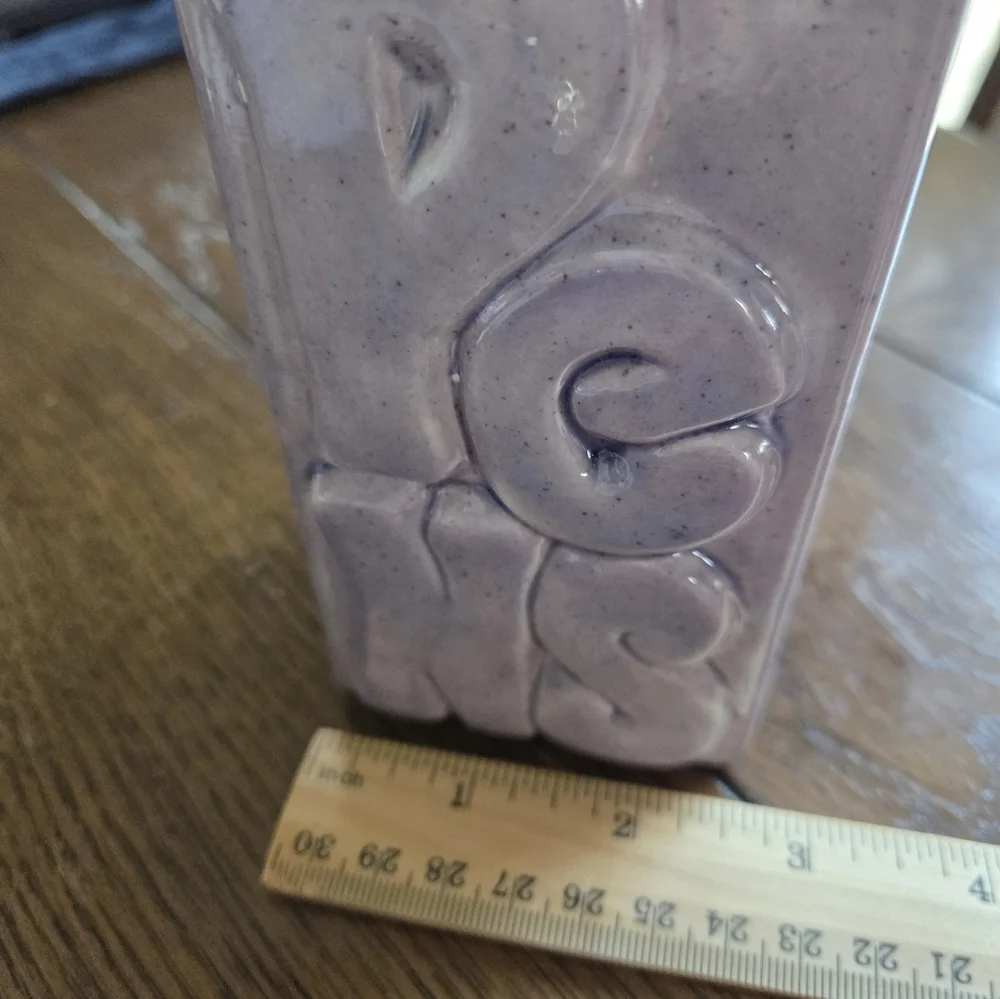 70s Styling Pottery Purple Pen/pencil Holder